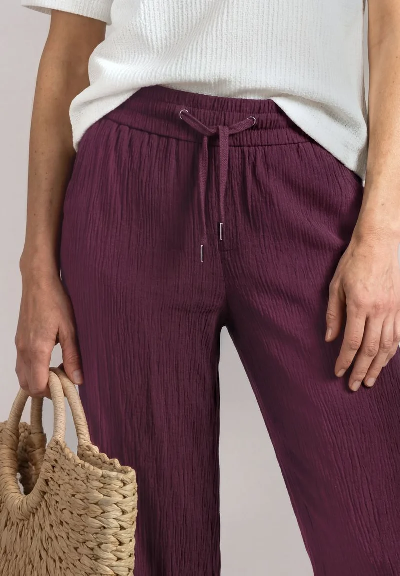 Mid Waist Wide Leg Hose im Loose Fit