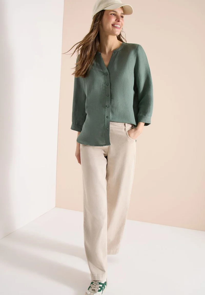 3/4-Arm Bluse aus Leinenmix