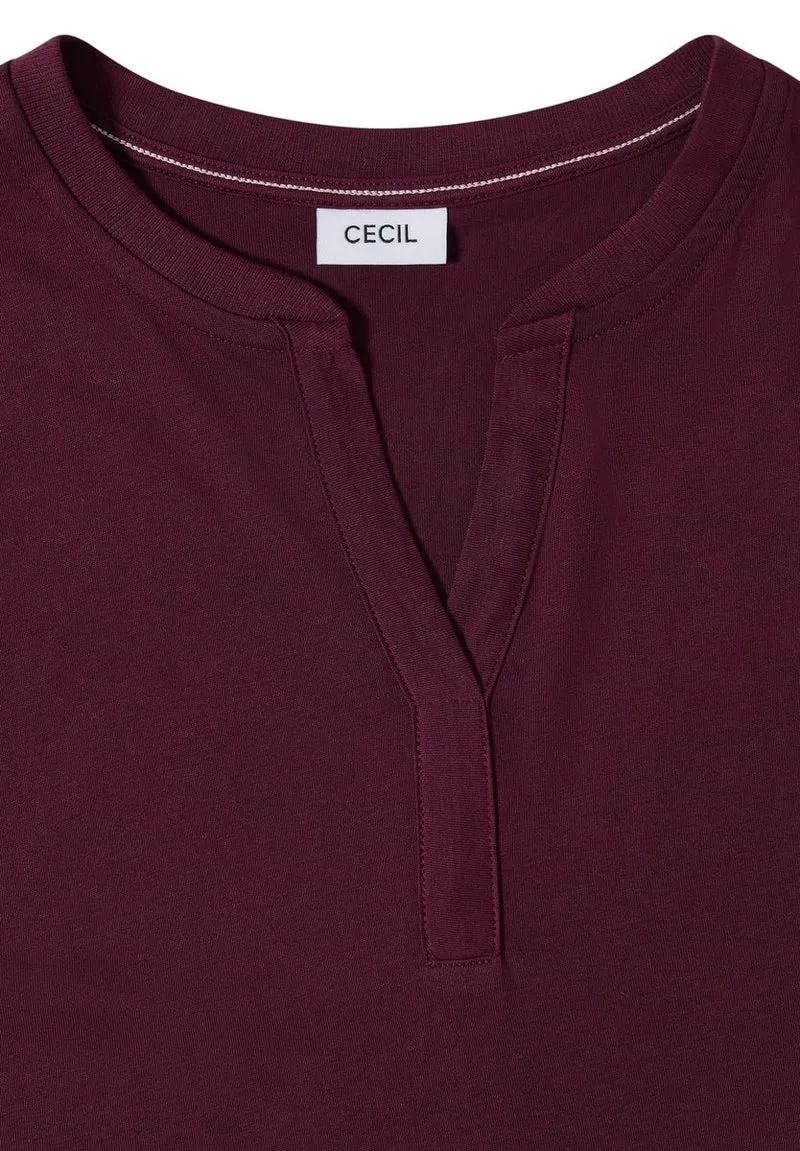 Shirt mit Split Neck im Tunika-Look
