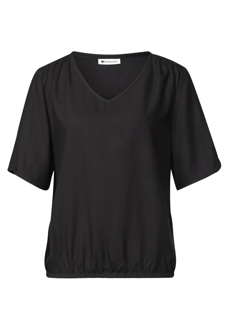 Kurzarm Blusenshirt mit V-Neck