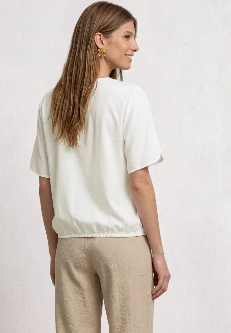Kurzarm Blusenshirt mit V-Neck