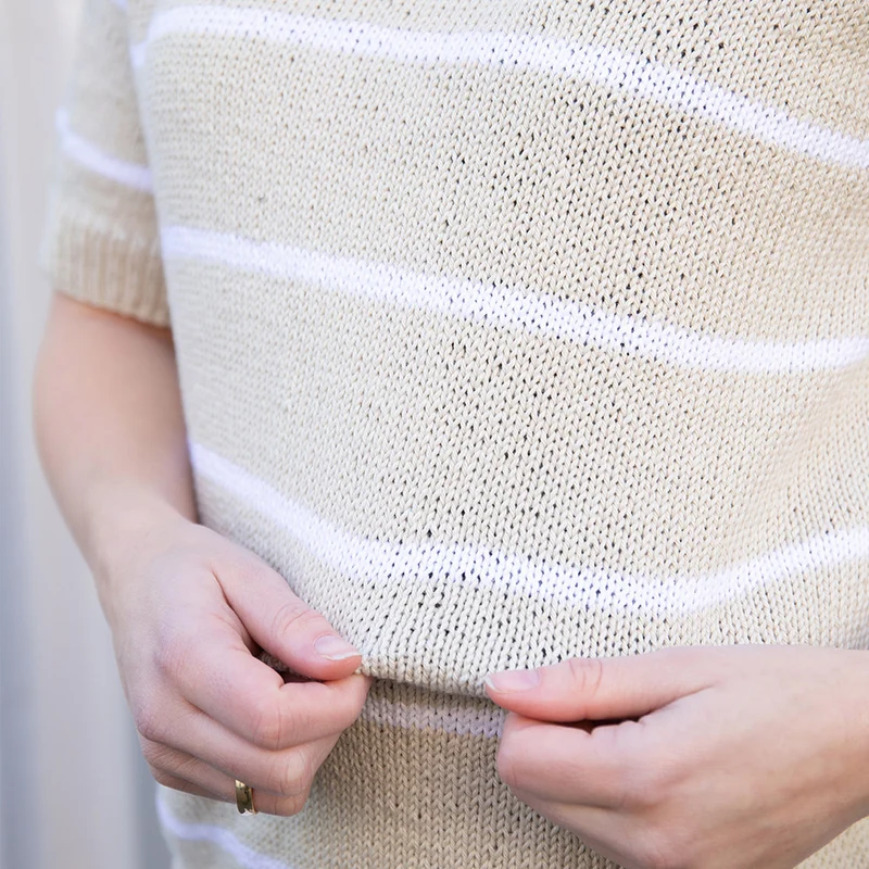 Strickpaket „Sommerpullover mit V-Ausschnitt“