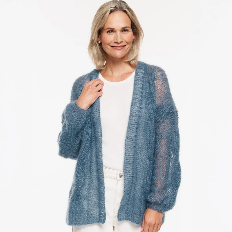 Lana Grossa Nicoletta Jacke – Strickpaket (Farbe nach Wahl) | Silkhair