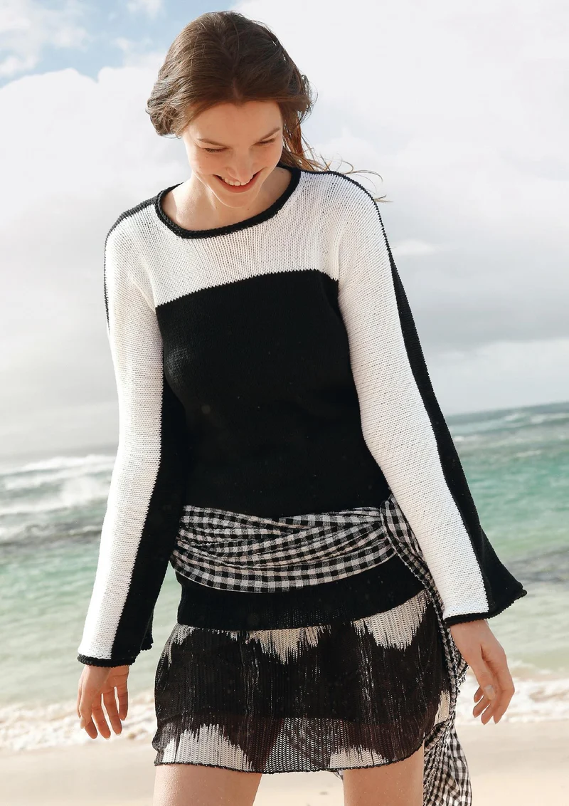 Strickanleitung - Pullover in Schwarz-Weiß