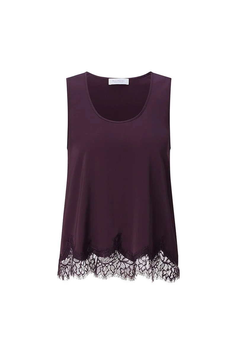 Satin Top with Lace