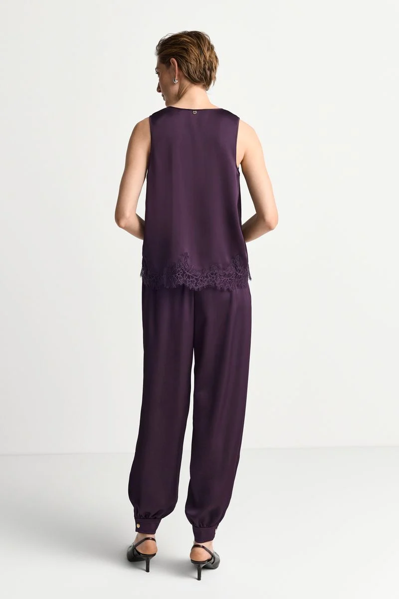 Satin Top with Lace