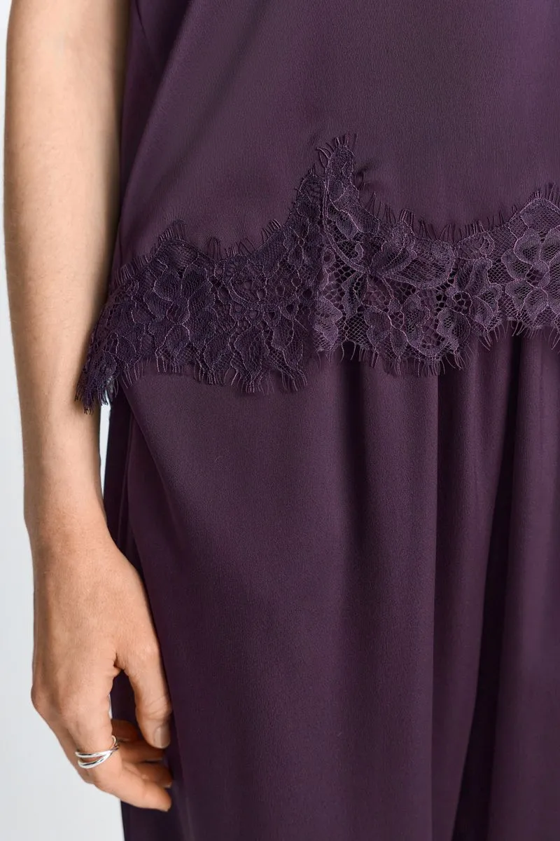 Satin Top with Lace