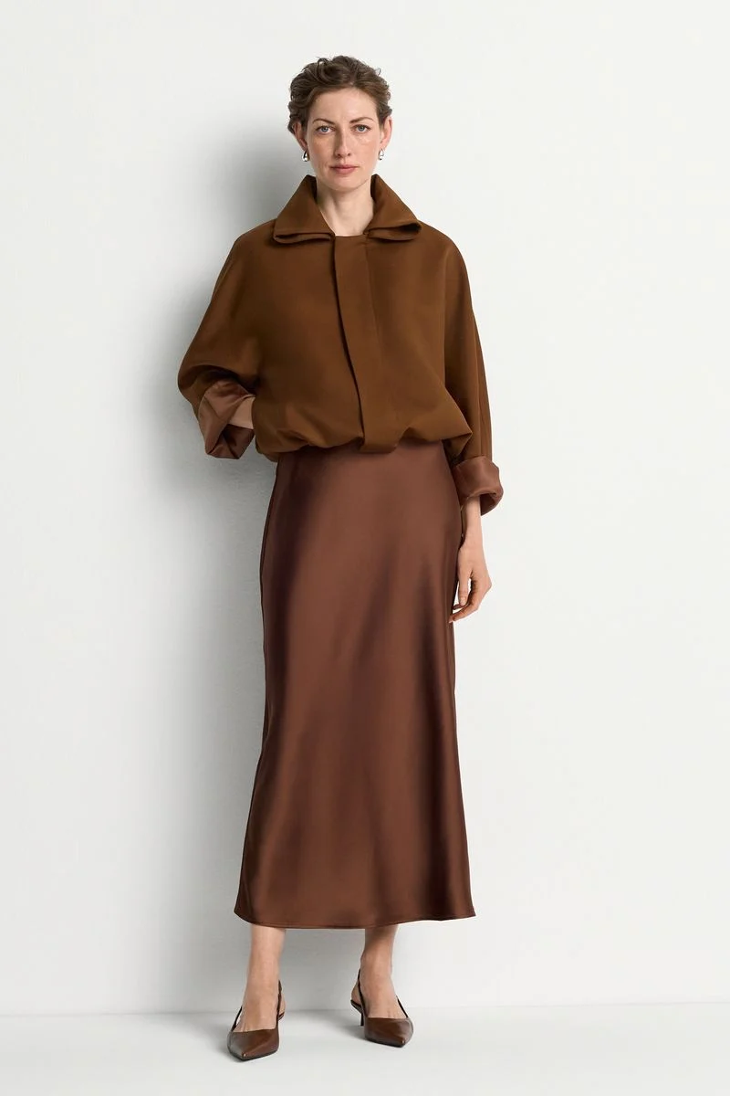Satin Midi Skirt