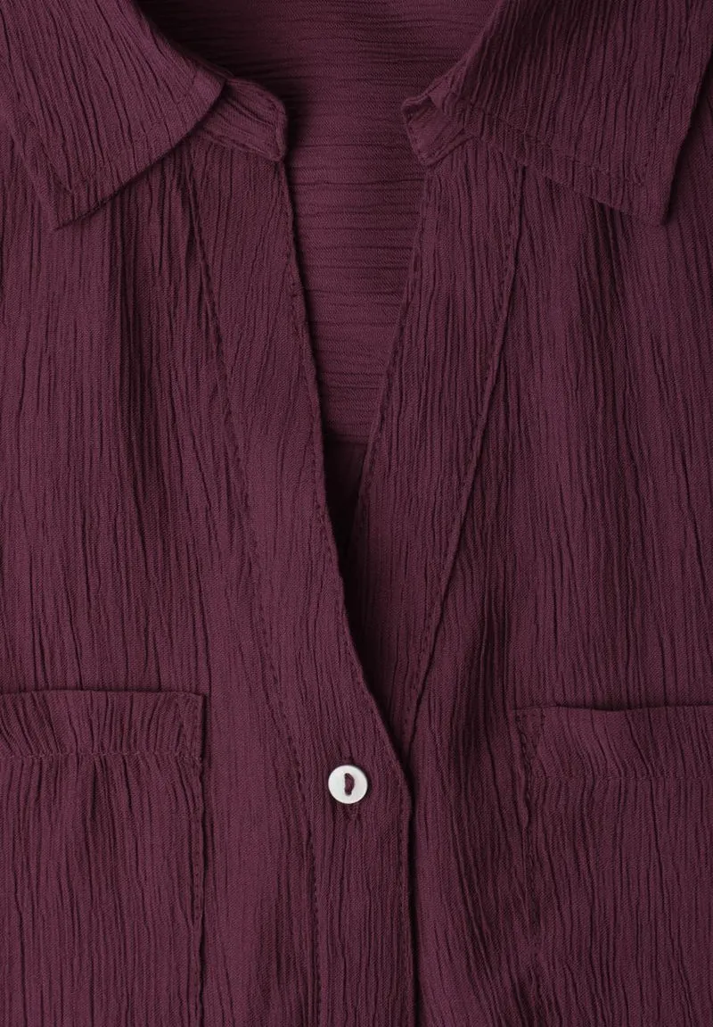 Kurzarm Hemdbluse mit Turn-Up-Details