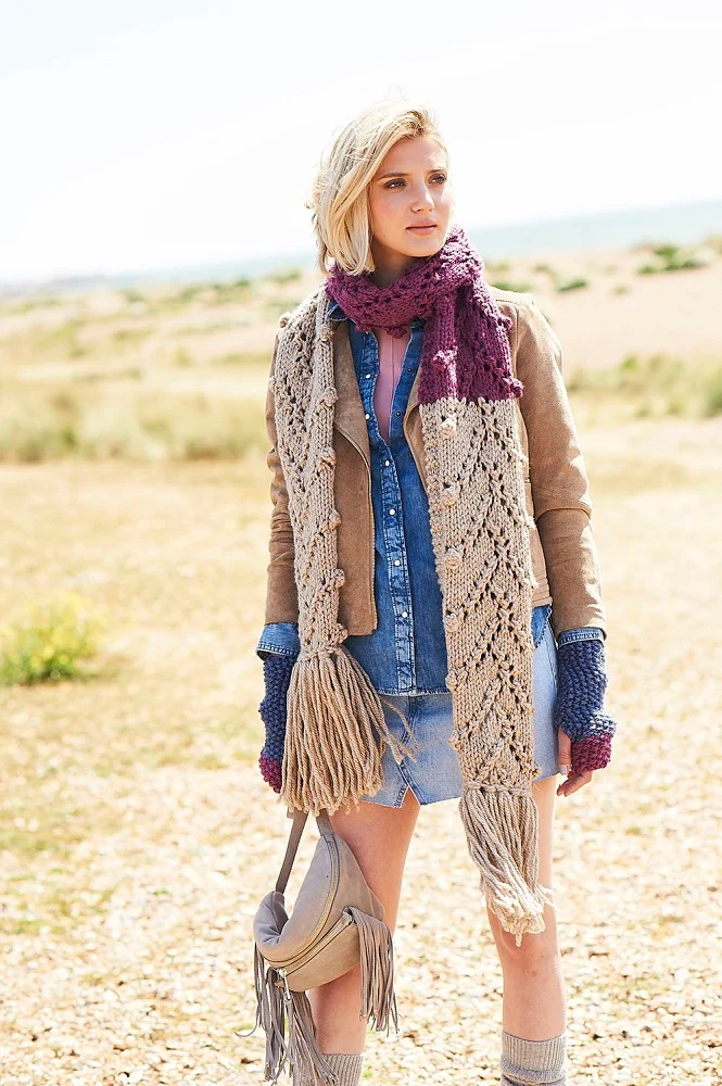 Strickanleitung Stylecraft Life Super Chunky Nr. 9734: Schals und Handstulpen