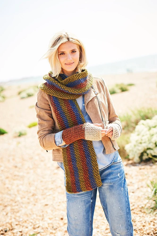 Strickanleitung Stylecraft Life Super Chunky Nr. 9734: Schals und Handstulpen