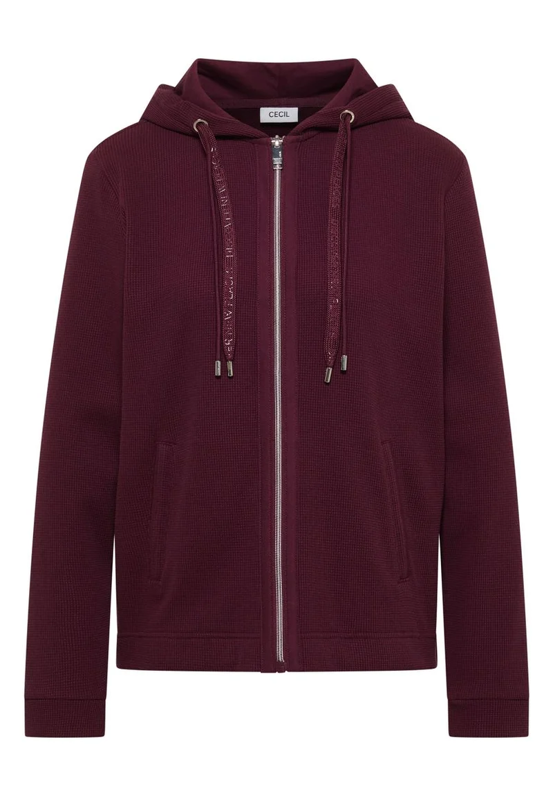 Langarm Jacke mit Kapuze und Taschen