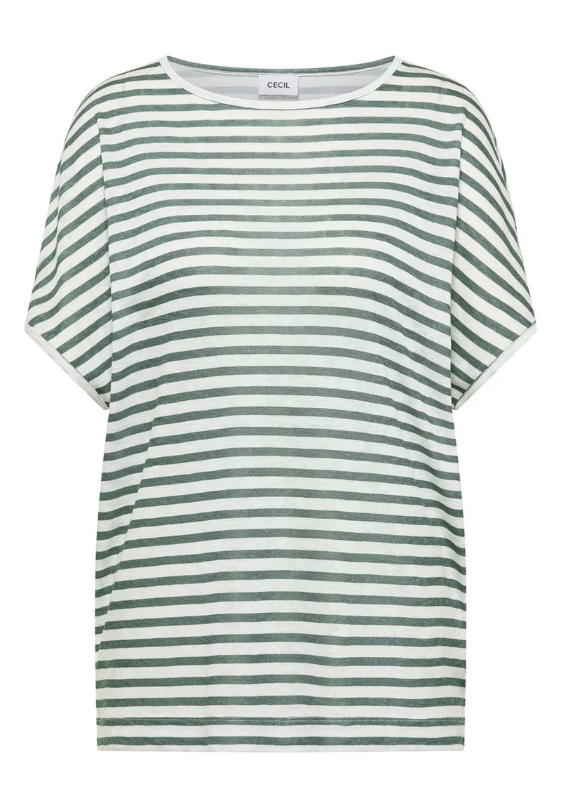 T-Shirt mit Boatneck und Streifen