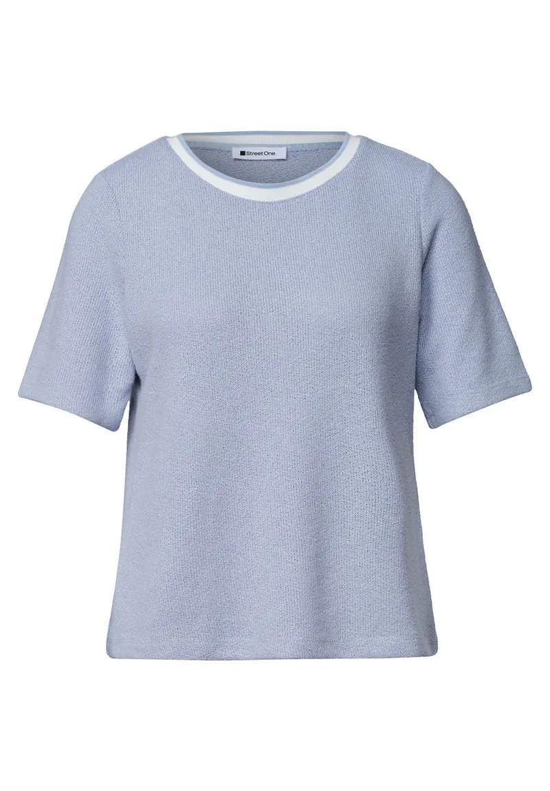 T-Shirt im Strick-Look mit Rundhals