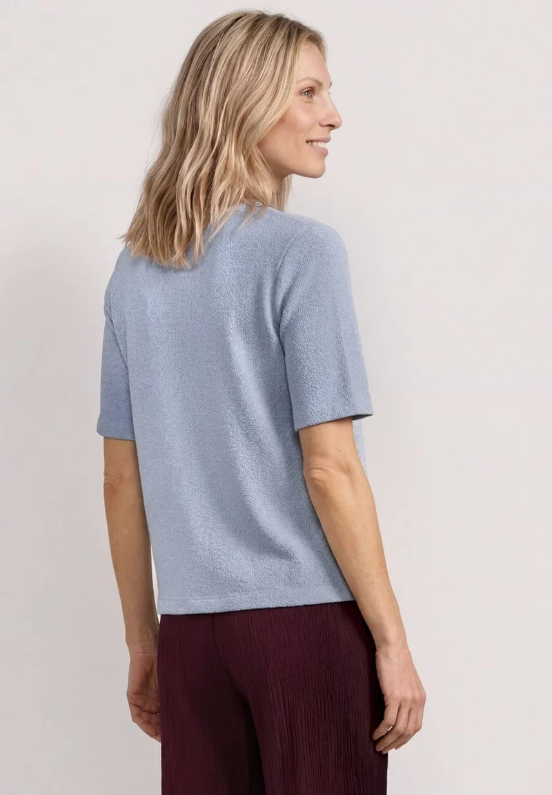 T-Shirt im Strick-Look mit Rundhals