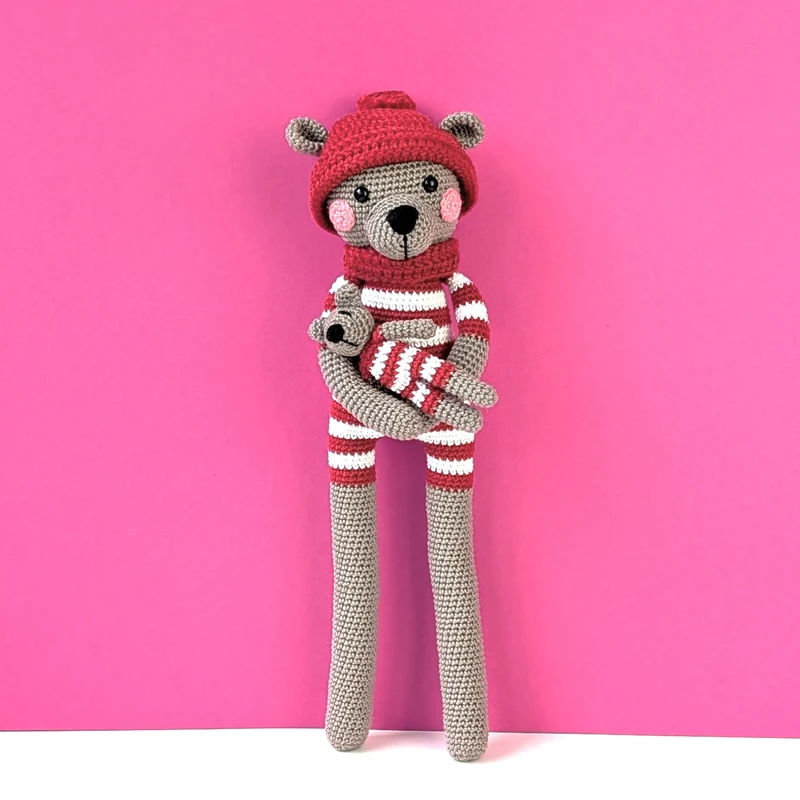 Häkelpaket „Brauner Bär Bo“ – Mrs. Milly