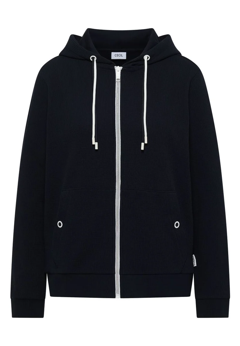 Langarm Jacke mit Kapuze und Struktur