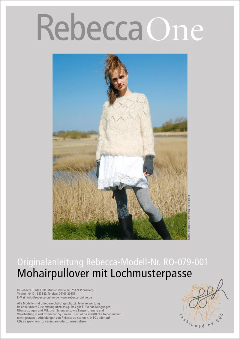 Anleitung - Mohairpullover mit Lochmuster