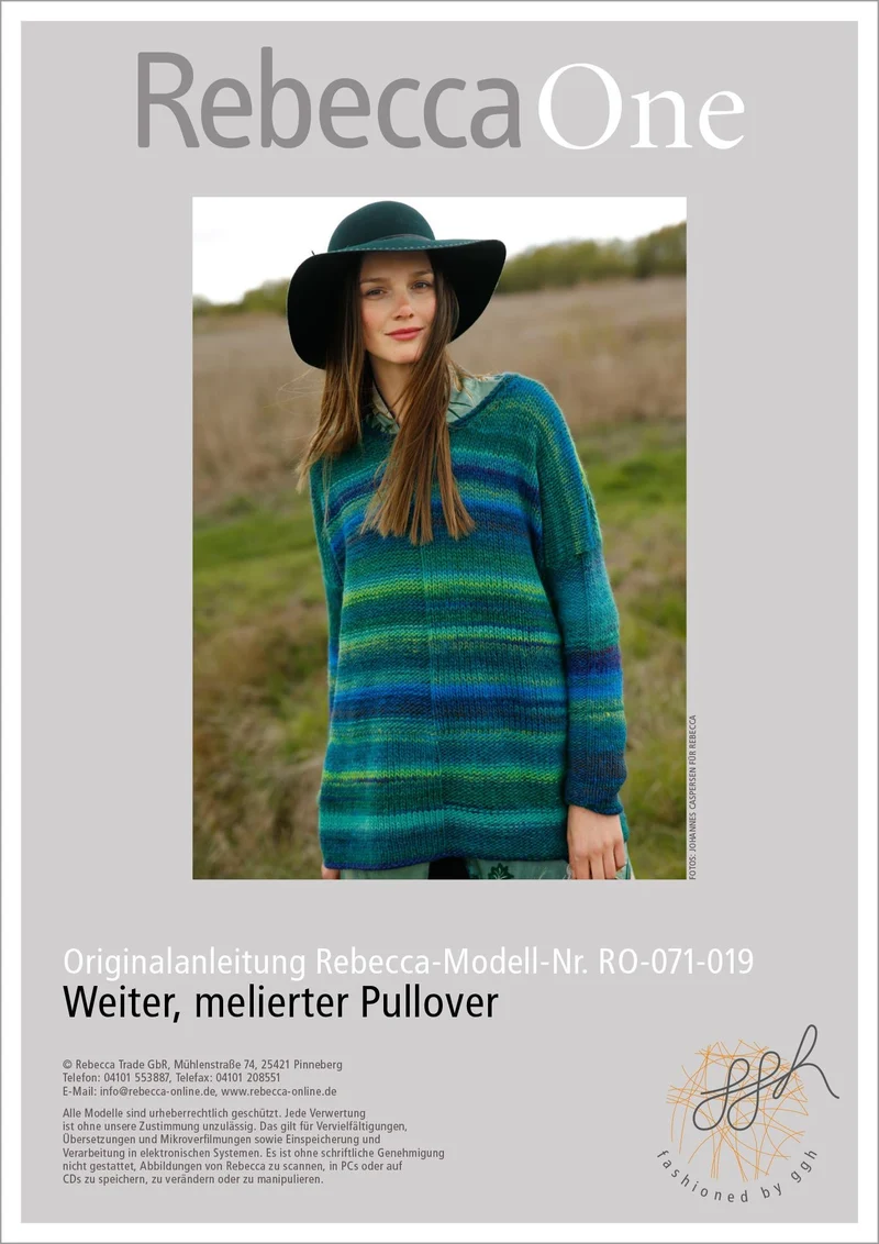Strickanleitung - Weiter, melierter Pullover