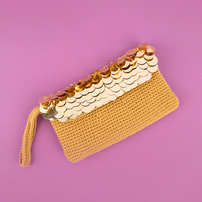 Häkelpaket für eine Pailletten-Clutch