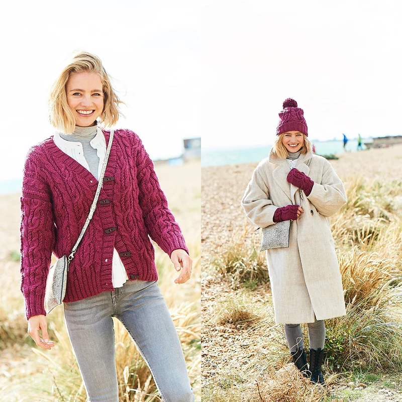 Strickanleitung „Stylecraft Special Aran With Wool Nr. 9819“: Jacke, Mütze und Fäustlinge