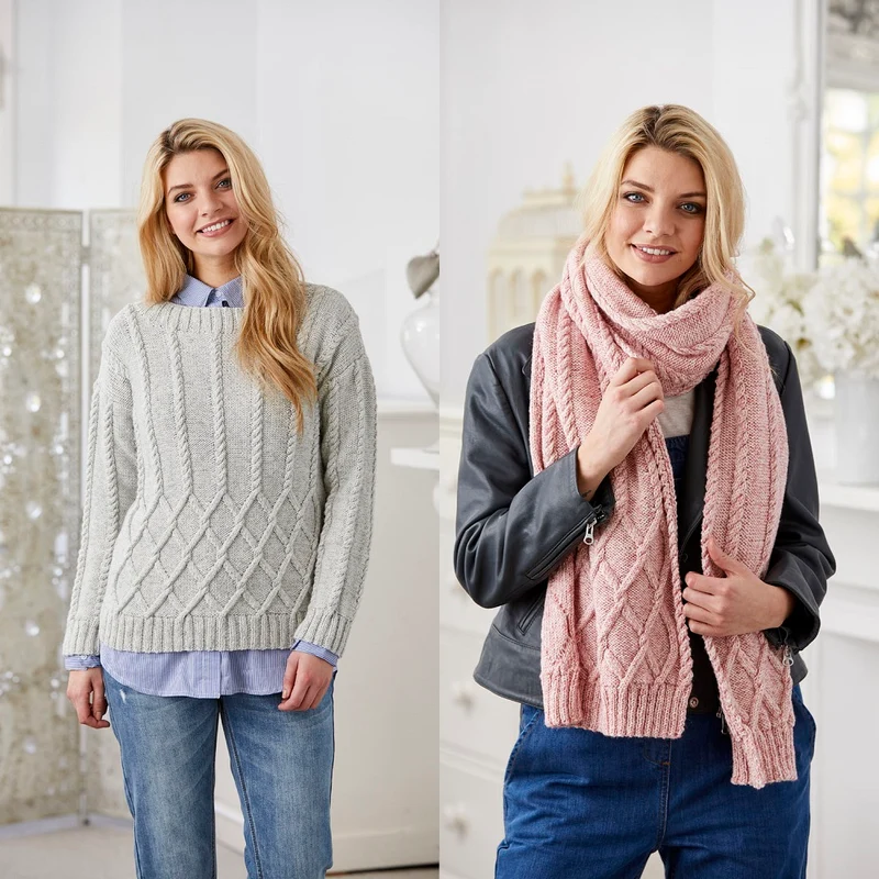 Strickanleitung Stylecraft Batik DK Nr. 9423 Pullover und Schal