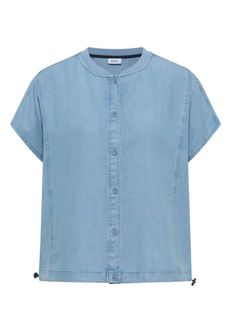 Lyocell-Bluse in Blouson-Optik