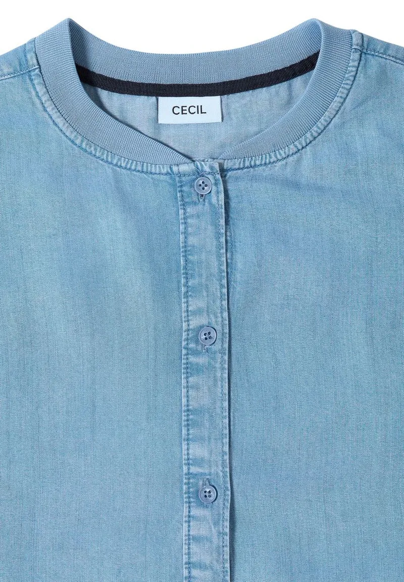Lyocell-Bluse in Blouson-Optik