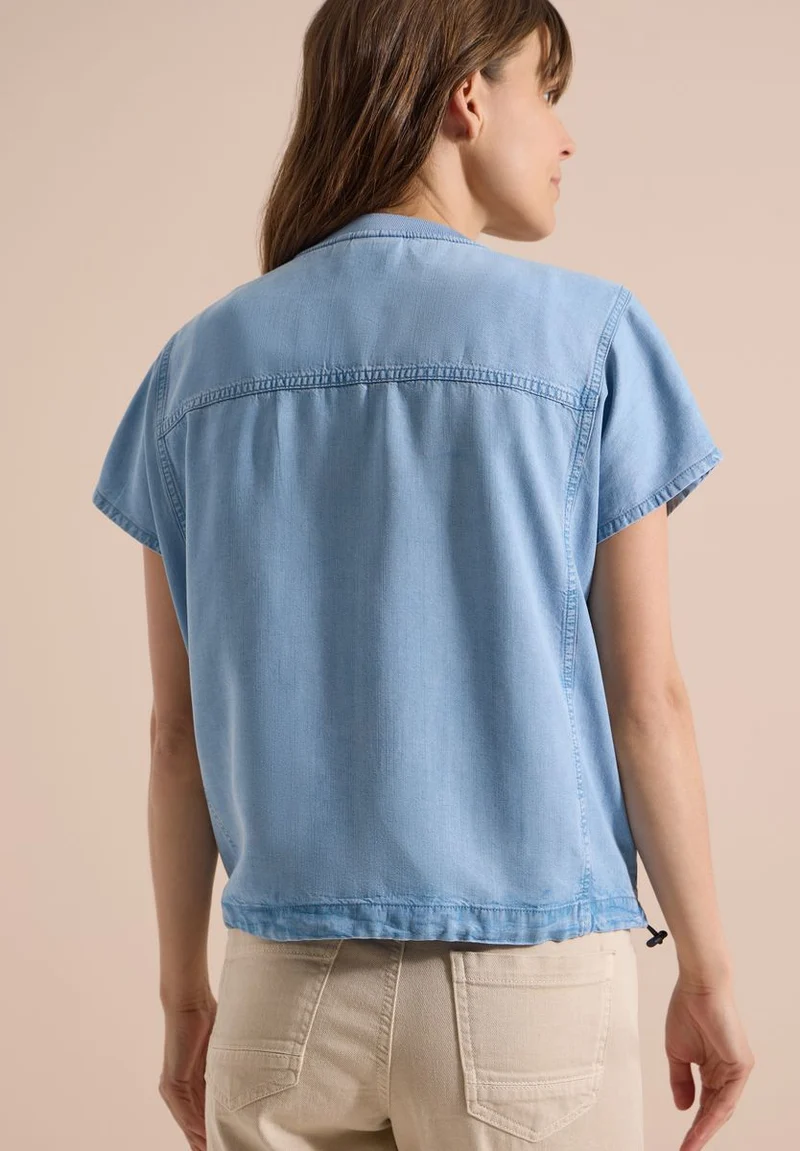 Lyocell-Bluse in Blouson-Optik