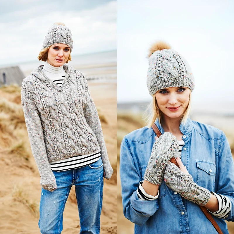 Strickanleitung Stylecraft Special Aran With Wool Nr. 9556: Pullover, Mütze und Fäustlinge