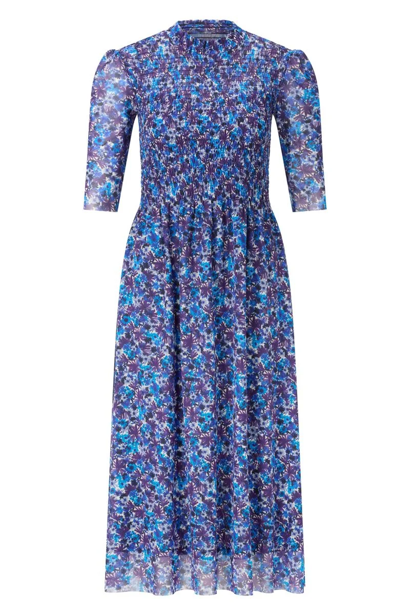 Smocked Mesh Dress