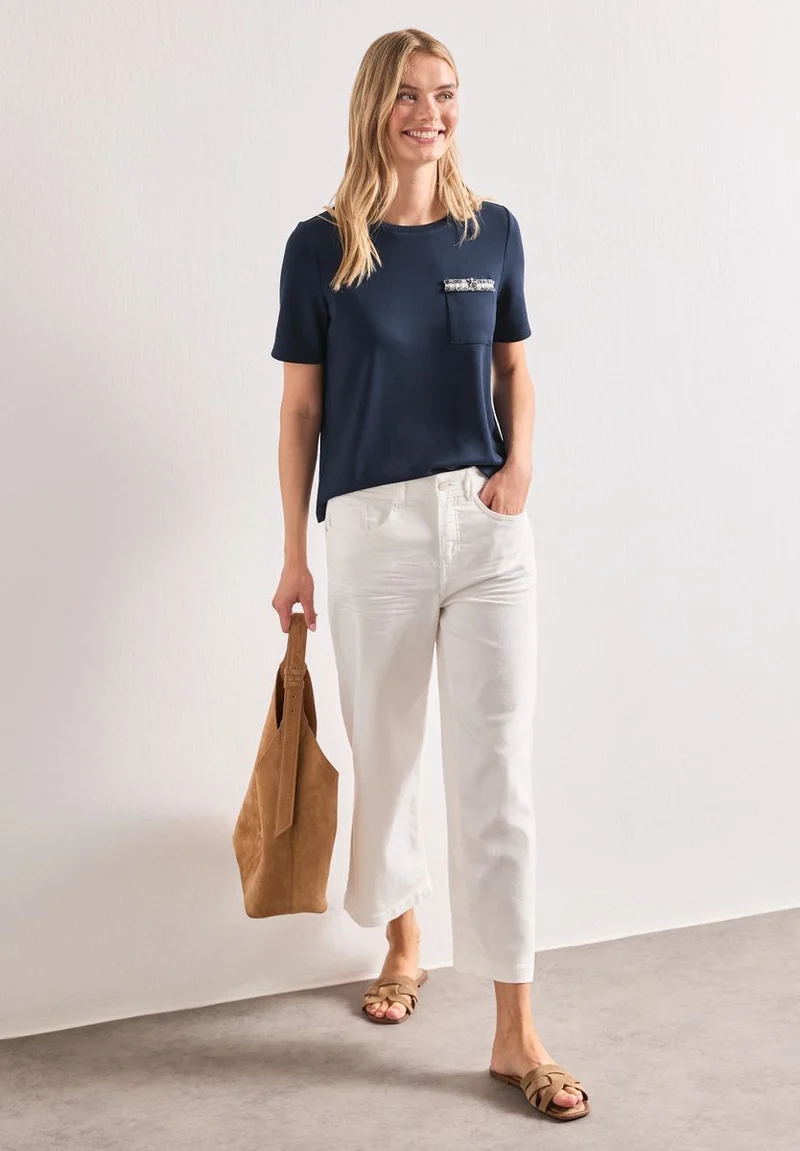 T-Shirt mit dekorativer Brusttasche