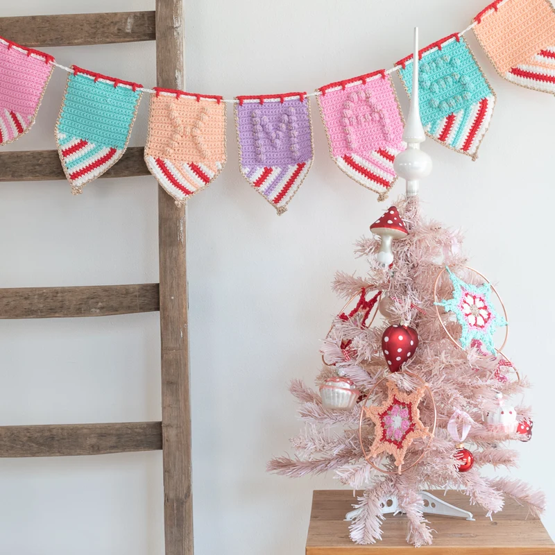 Yarn and Colors – Buntes Weihnachtsgirlanden-Häkelpaket