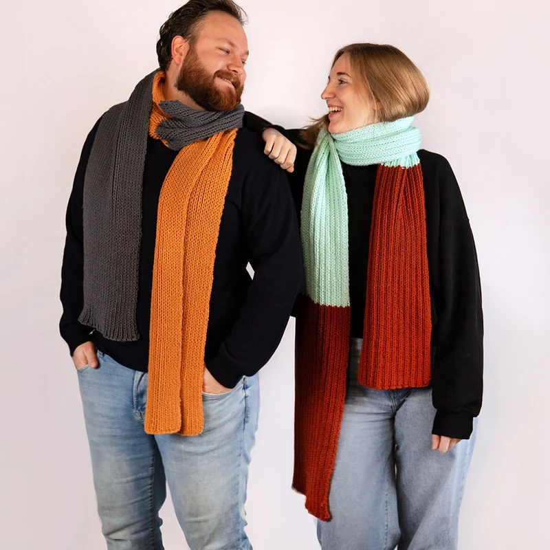 Strickpaket für einen Schal aus 3 Blöcken