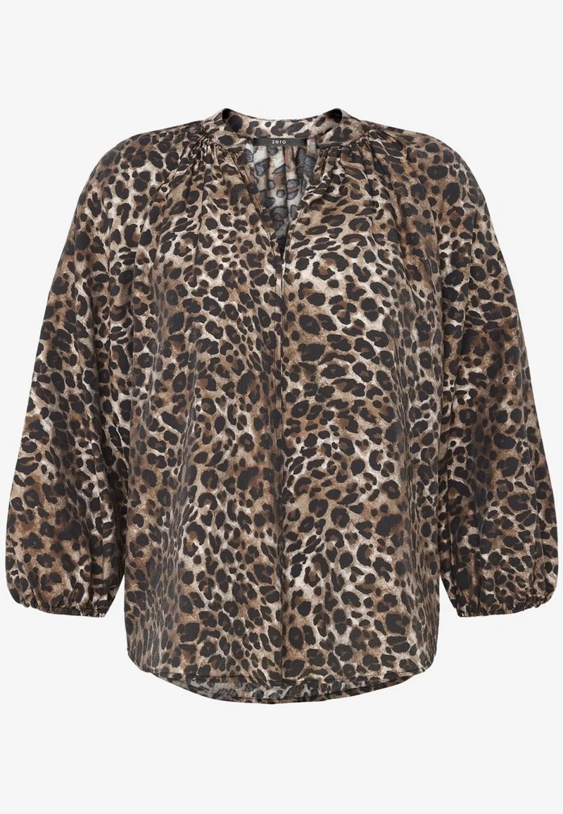 Schlupfbluse mit Leoprint