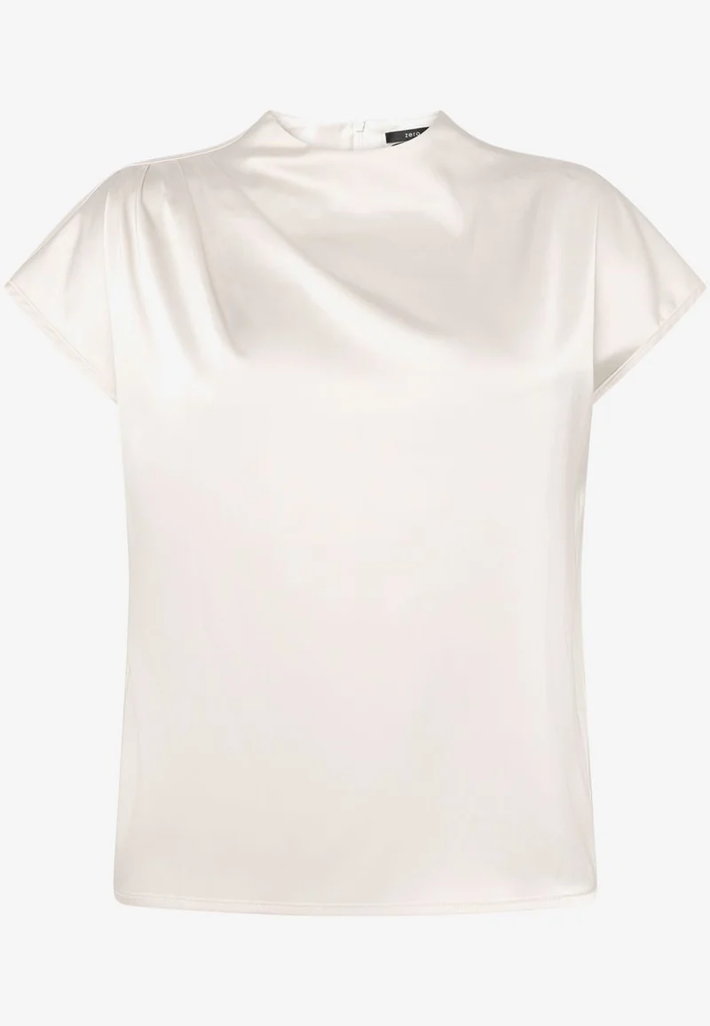 Satinbluse mit Stehkragen