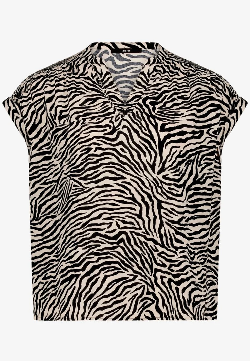 Schlupfbluse mit Zebraprint