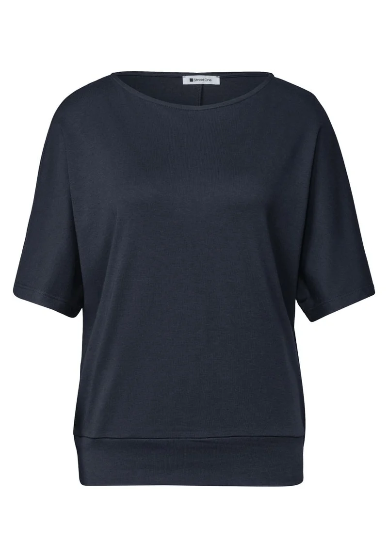 Basic Shirt mit Boat Neck und Elastikbund