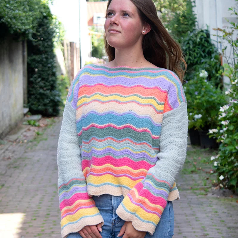 Felt-it Chevron-Streifenpullover-Häkelpaket