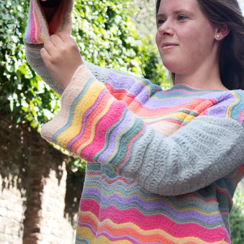 Felt-it Chevron-Streifenpullover-Häkelpaket