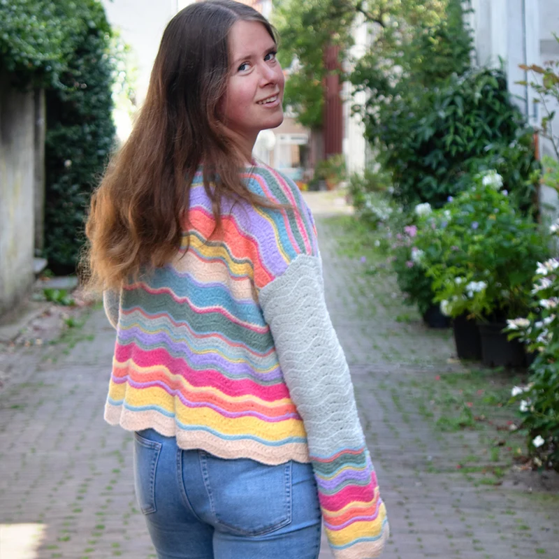 Felt-it Chevron-Streifenpullover-Häkelpaket