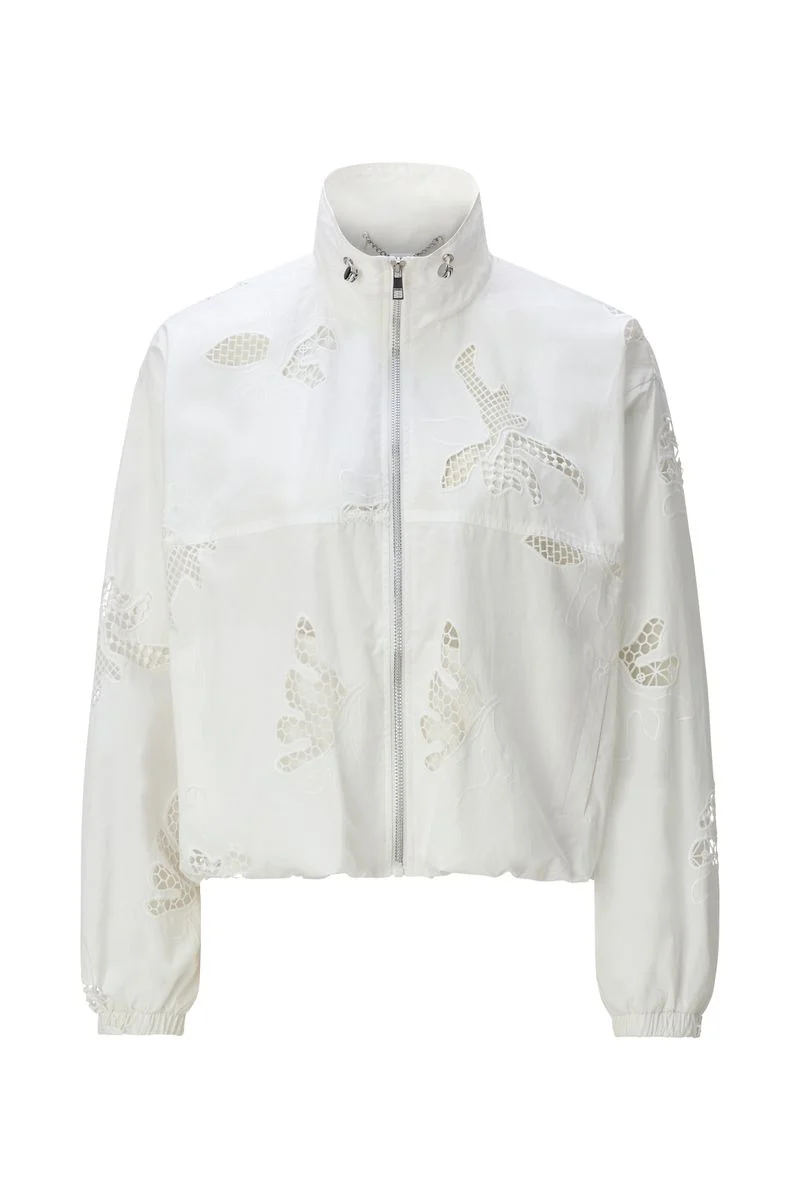 Oversize blouson with broderie anglaise