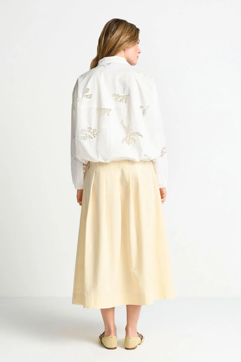 Oversize blouson with broderie anglaise