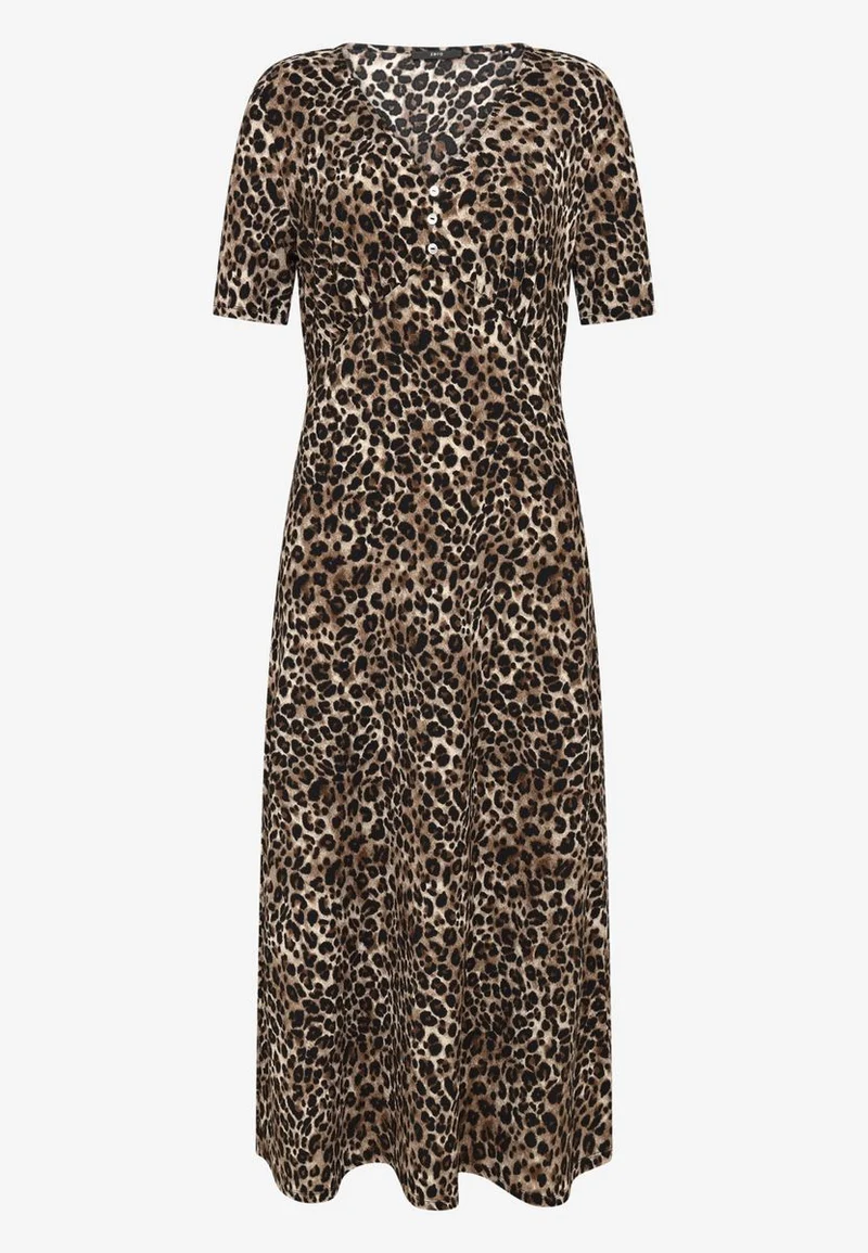 Maxikleid kurzarm mit Leoprint