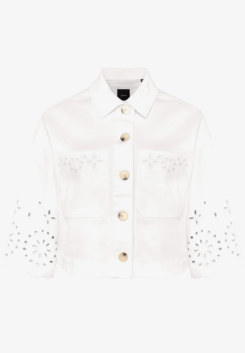 Blazer-Jacke mit Lochmuster