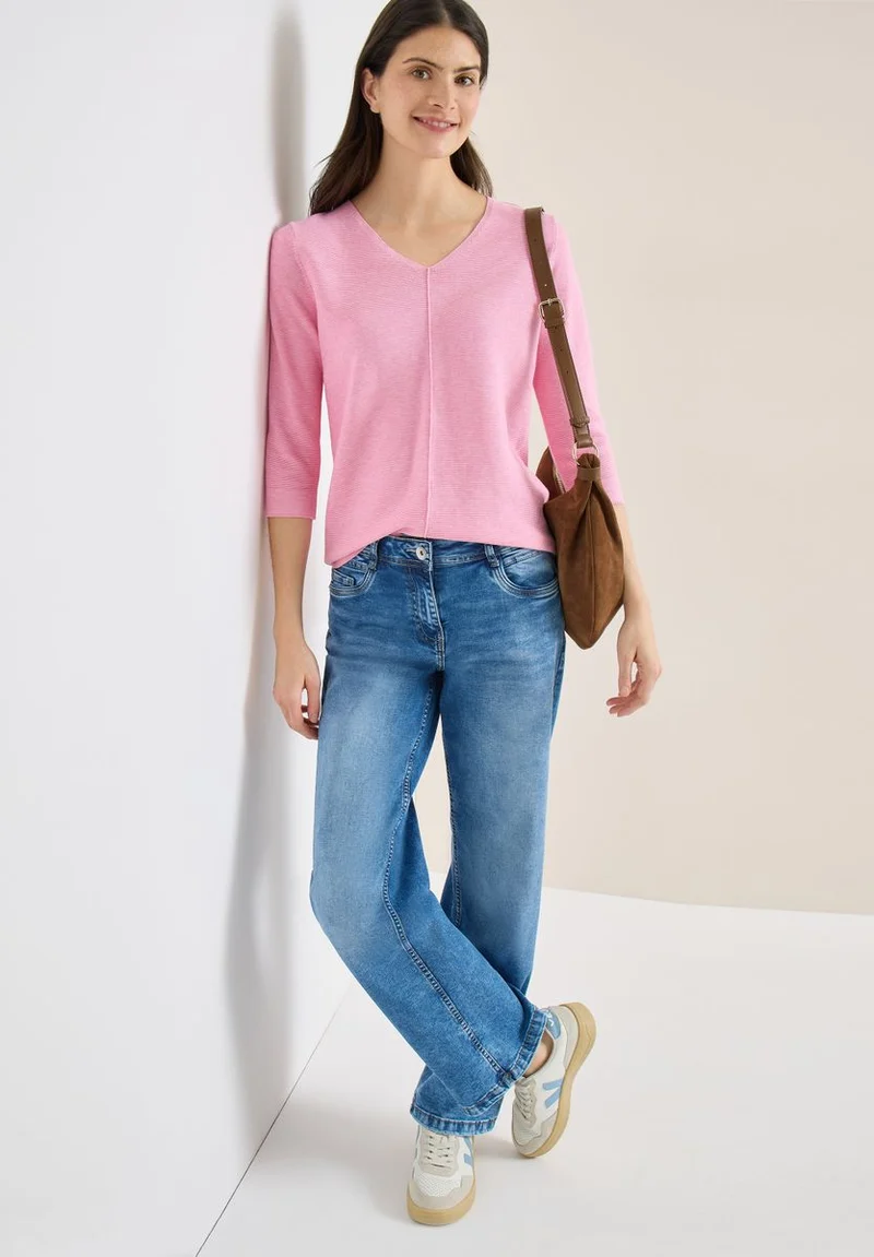 3/4-Arm Pullover mit Struktur