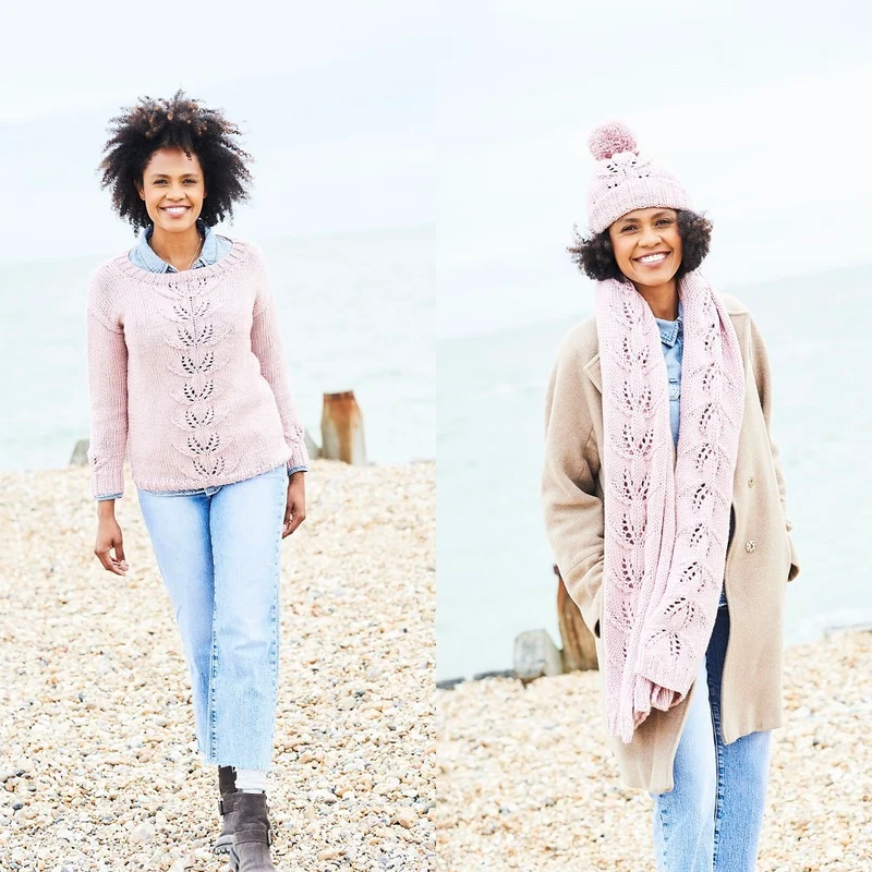 Strickanleitung Stylecraft Bellissima Chunky Nr. 9692: Pullover, Mütze und Schal