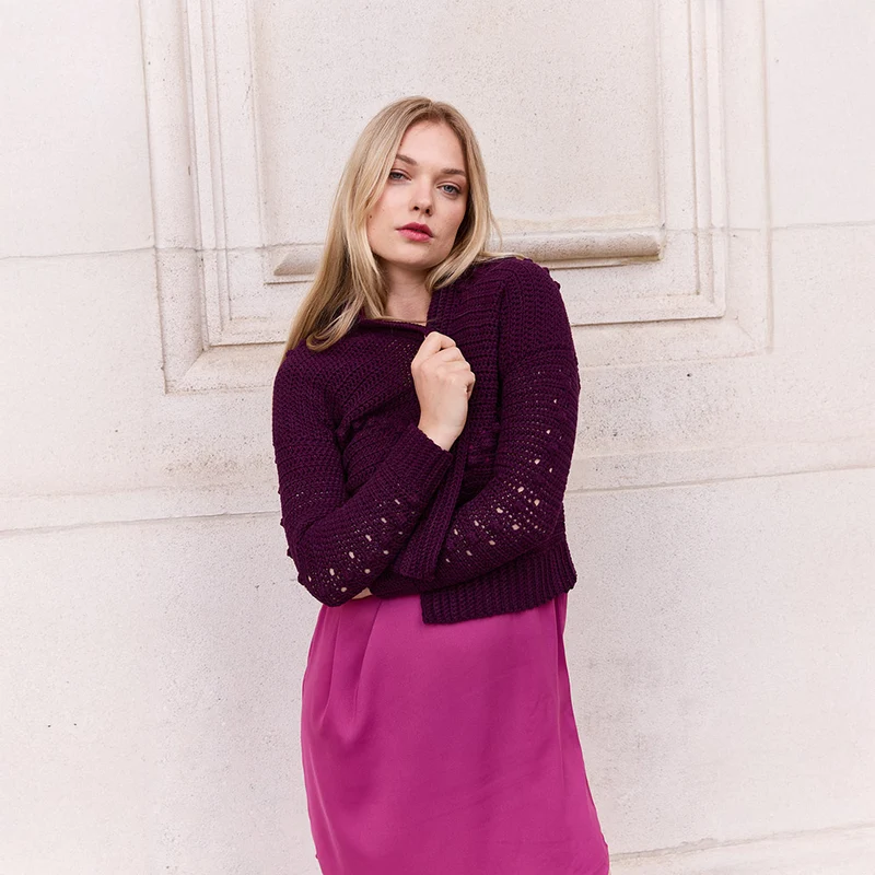 Knipmode – Brick Cardigan Häkelpaket | Wähle deine eigene Farbe
