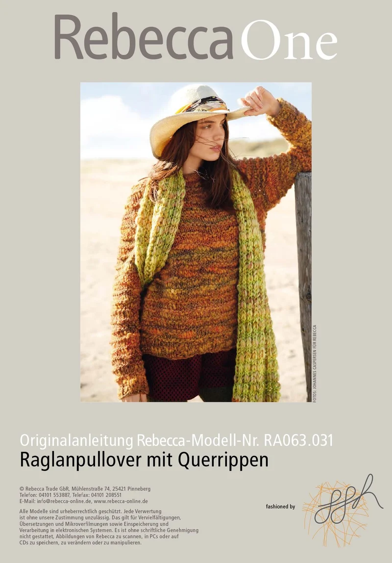 Raglanpullover mit Querrippen