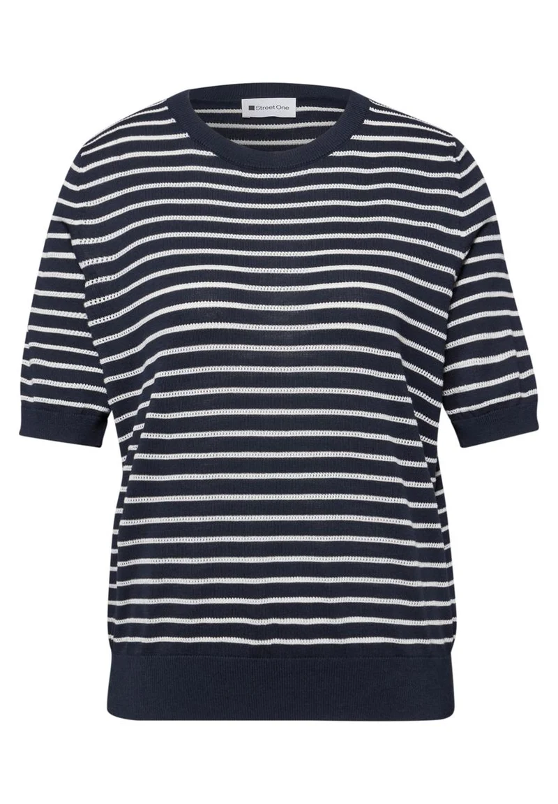 Kurzarm Pullover mit Streifenmuster